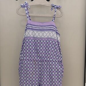 Janie and Jack Purple and White Patterned Sleeveless Dress